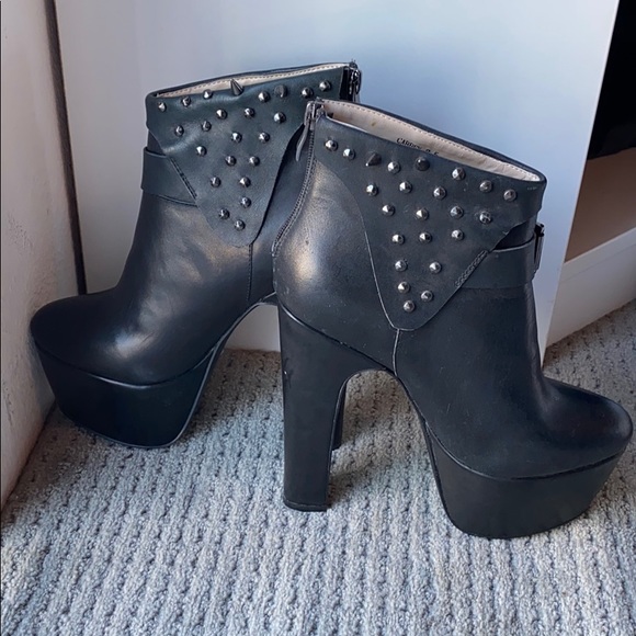 Platform Black Stud Boots - Picture 4 of 5